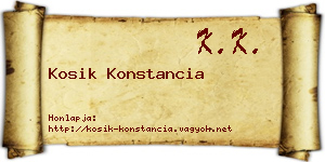 Kosik Konstancia névjegykártya